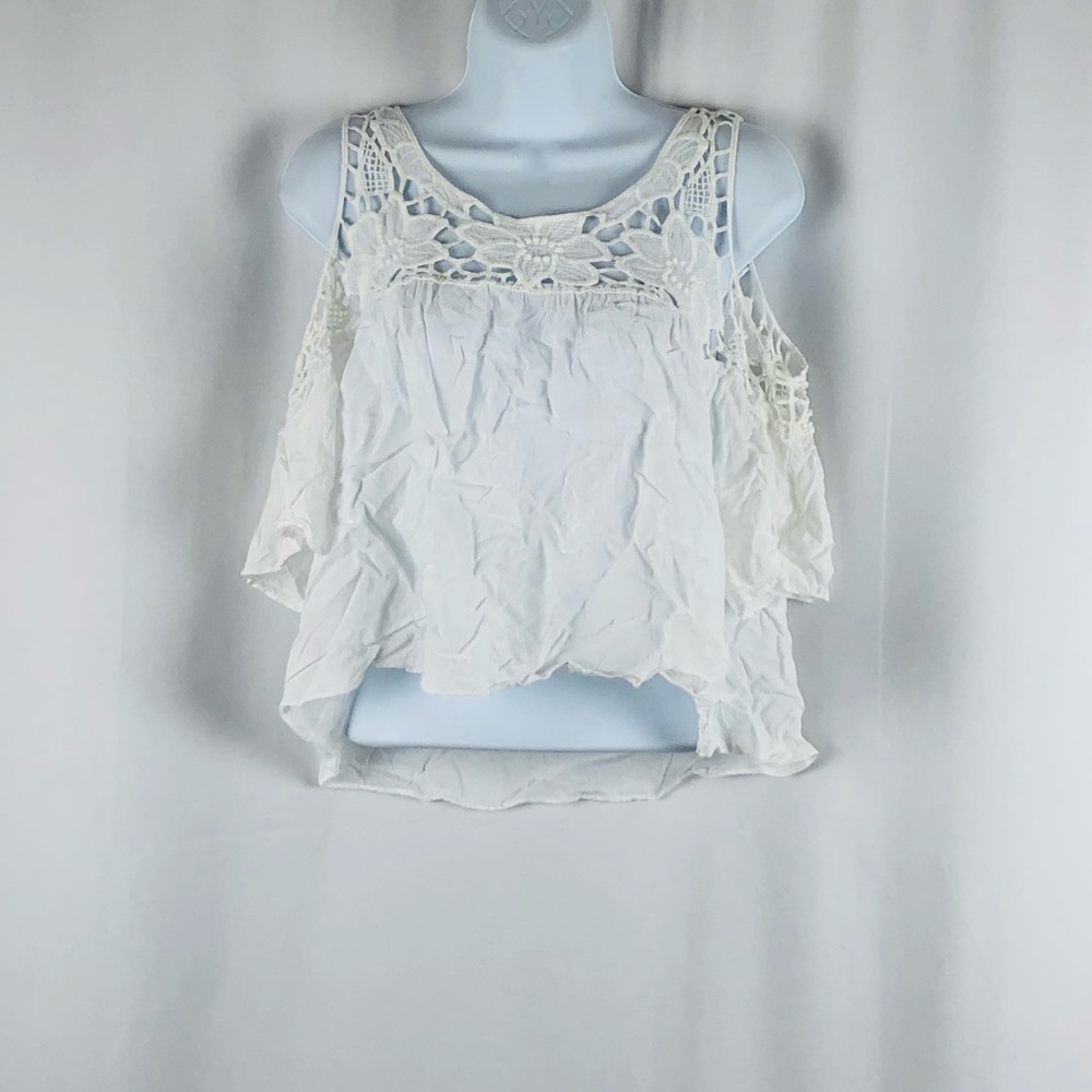 Forever 21 cold shoulder embellished top S